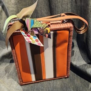 Vintage Bounty Bag with rattan framework